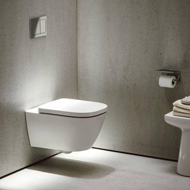 Laufen Wall Hung Toilet Laufen Meda Rimless Silent Flush Back to Wall Toilet with Soft Close Seat