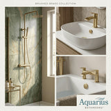 Aquarius Bathrooms Exposed Shower Set Aquarius Arc Complete Brassware Pack with Bath and Basin Tap and Exposed Shower