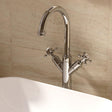 Crosswater Tall Basin Tap Chrome Crosswater Belgravia Tall Monobloc Basin Mixer Tap with Crosshead Handle