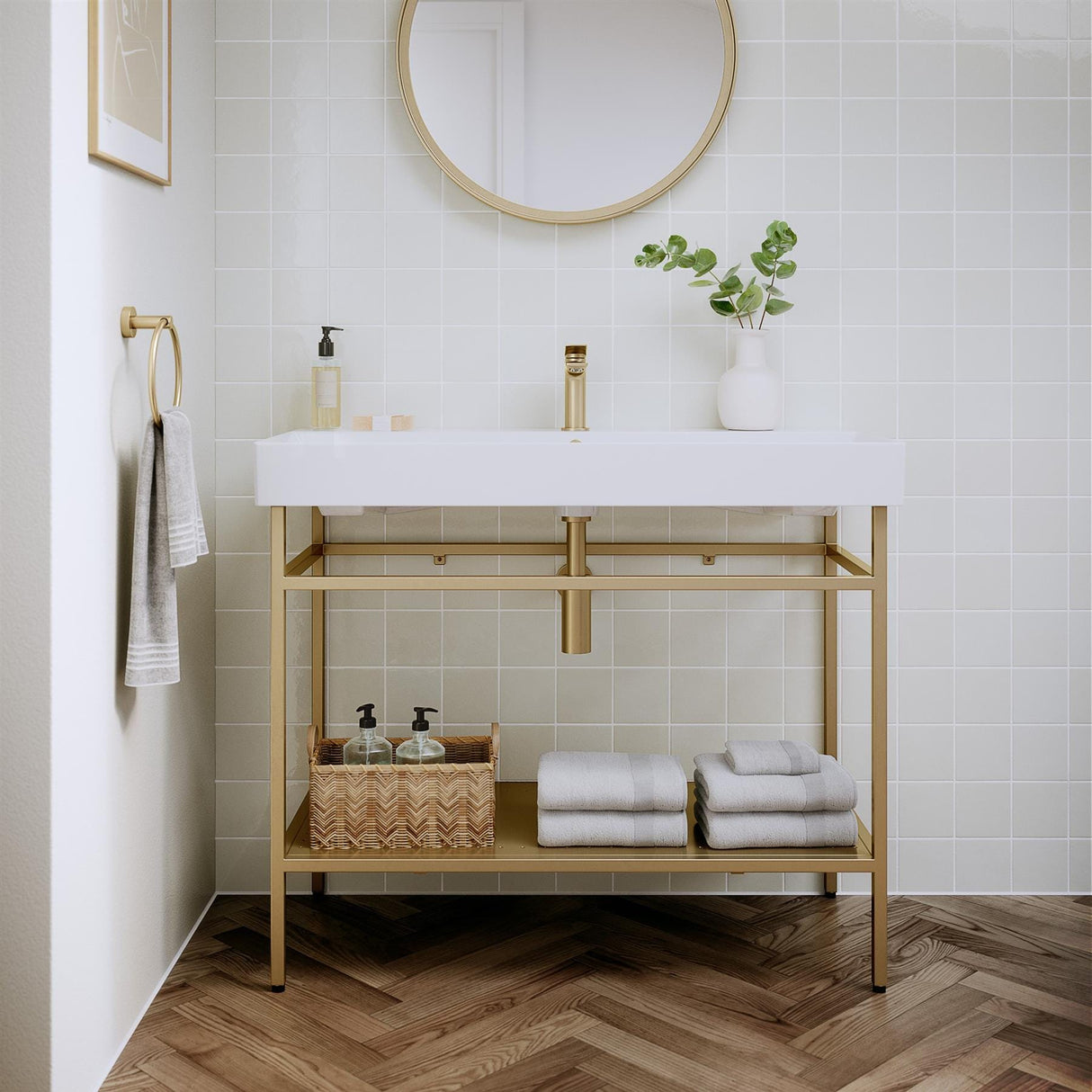 Britton Bottle Trap Britton Hoxton Flat Bottom Bottle Trap in Brushed Brass