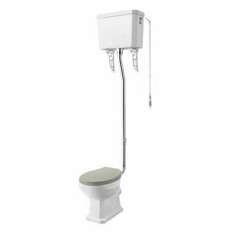 Aquarius Bathrooms High Level Toilet Green Wooden Aquarius Harewood Traditional High Level Toilet with Soft Close Seat