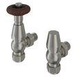 Eastbrook Radiator Valve Satin Nickel Eastbrook Traditional Angled Thermostatic Radiator Valve with Lockshield (Pair)