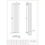 Aquarius Bathrooms Panel Radiator Aquarius Flat Single Vertical Radiator