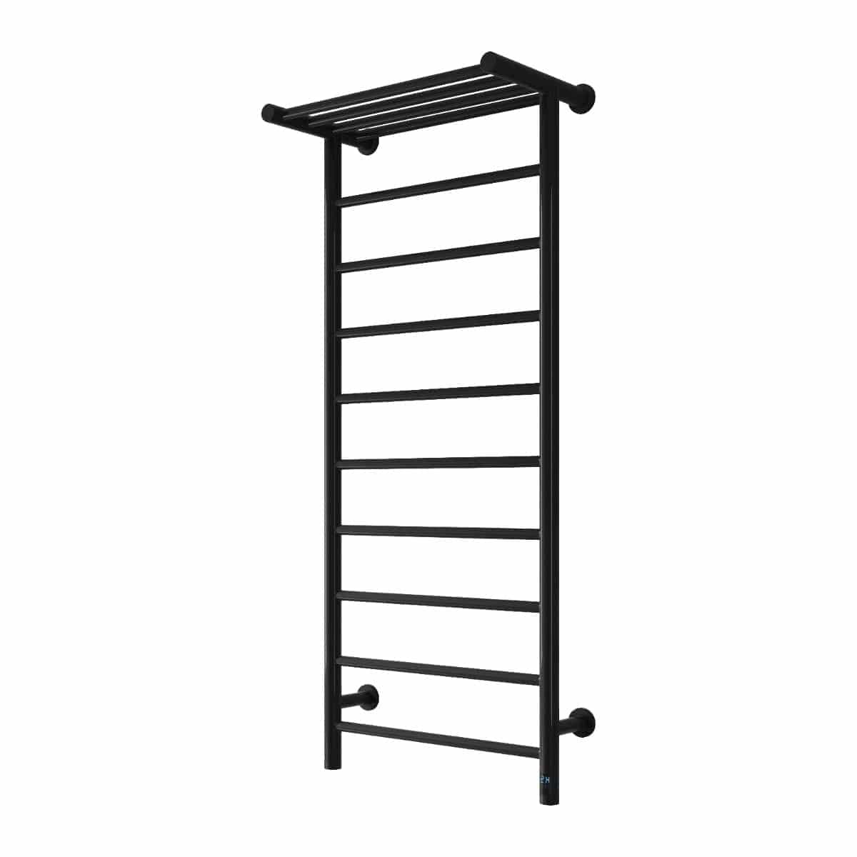 Reina Designer Towel Radiator 1190 x 500mm / Black Reina Maira Dry Electric Designer Towel Radiator with Top Shelf