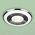 HiB Inline Turbo Fan Chrome / Warm White LED HiB Turbo Wet Room Inline Ceiling Fan