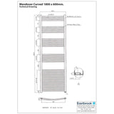 Eastbrook Wendover Curved Vertical Heated Towel Rail in Chrome