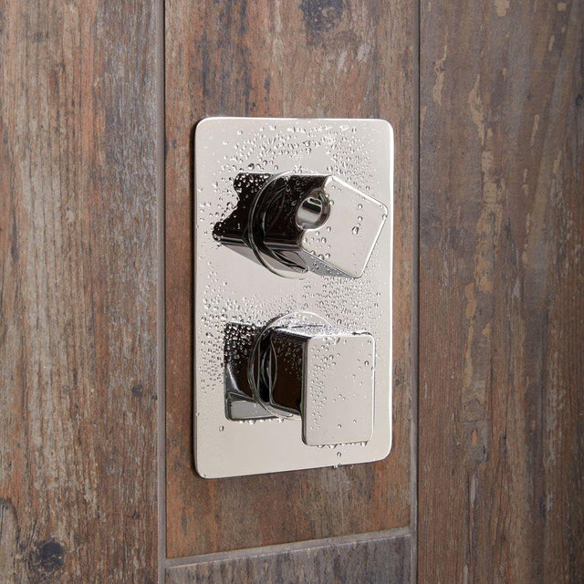 Vado Concealed Shower Valve Vado Phase 1 Outlet 2 Handle Vertical Thermostatic Shower Valve in Chrome