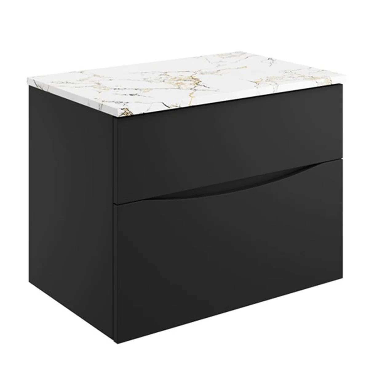 Crosswater Wall Mounted Vanity Unit Crosswater Glide II Wall Mounted Two Drawer Vanity Unit with Worktop