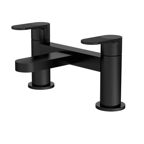 Aquarius Bathrooms Bath Mixer Matt Black Aquarius Deco 2 Hole Deck Mounted Bath Mixer Tap