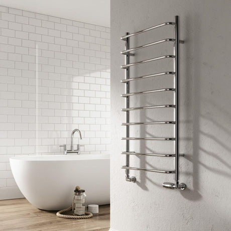 Reina Designer Towel Radiator 1000 x 500mm / Dual Fuel Reina Aliano Heated Towel Rail in Chrome