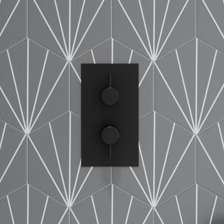 Britton Concealed Shower Valve Matt Black Britton Hoxton 2.0 1 Outlet, 2 Handle Concealed Thermostatic Shower Valve