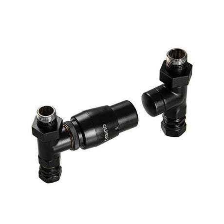 Tissino Radiator Valves Matt Black Tissino Hugo2 Straight Radiator Valves with Thermostatic Head