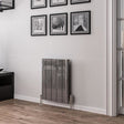 Eastbrook Panel Radiator 600 x 470 / Central Heating Eastbrook Peretti Straight Horizontal Aluminum Radiator in Polished Aluminum