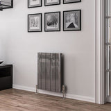 Eastbrook Panel Radiator 600 x 470 / Central Heating Eastbrook Peretti Straight Horizontal Aluminum Radiator in Polished Aluminum