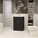 Imex Croma Floor Standing Double Door 600mm Vanity Unit with 1 Tap Hole Basin