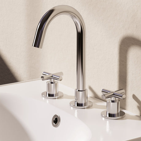Crosswater 3 Tap Hole Basin Set Chrome Crosswater MPRO Crosshead 3 Hole Basin Mixer Tap