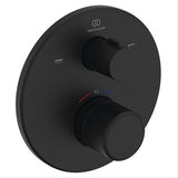 Ideal Standard Concealed Shower Valve Matt Black Ideal Standard Ceratherm T25 2 Outlet Round Concealed Valve Trim-set