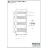 Eastbrook Wendover Curved Vertical Heated Towel Rail in Chrome