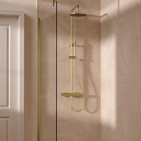 Crosswater Exposed Shower Set Brushed Brass Crosswater Central Thermostatic Multifunction Shower Kit