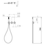 UK Bathroom Store Concealed Shower Set Crosswater Module Plus Shower Set 6 - 2 Outlet with Tranquil Recessed Shower Head and Pencil Handset
