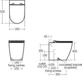 Ideal Standard Back to Wall Toilet Ideal Standard i.life O Back to Wall Rimless Toilet with HydroTwist Flush and Soft Close Seat