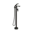 Imex Freestanding Bath Filler Matt Black Imex Blade Floor Standing Bath Shower Mixer Tap wth Hose and Handset