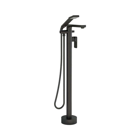 Imex Freestanding Bath Filler Matt Black Imex Blade Floor Standing Bath Shower Mixer Tap wth Hose and Handset