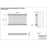 Eastbrook Column Radiator Eastbrook Rivassa Traditional 3 Column Radiator in Chrome Effect