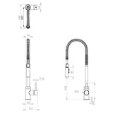 Crosswater Kitchen Tap Crosswater Cook Side Lever Kitchen Mixer Tap with Flexi Spray in Chrome