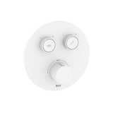 Roca Concealed Shower Set Roca T-3000 Round Switch Thermostatic Concealed Shower Valve with Rainshower Head, Shower Handset and Slide Rail Set