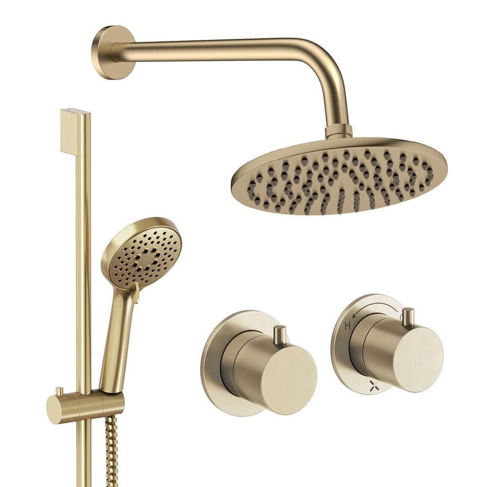 UK Bathroom Store Concealed Shower Set Crosswater Module Shower Set 2 with Riser Rail Kit and Overhead Shower