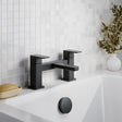 Aquarius Bathrooms Bath Mixer Matt Black Aquarius Tetra 2-Hole Deck Mounted Bath Mixer Tap