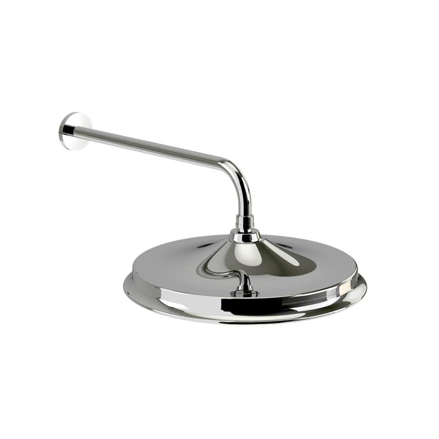 Burlington Fixed Shower Head Chrome / 12" Burlington Riviera Fixed AirBurst Shower Head with Wall Mounted Arm