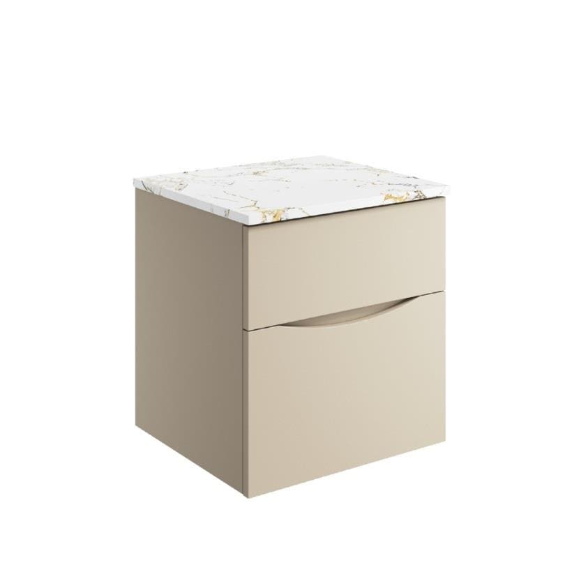 Crosswater Wall Mounted Vanity Unit Crosswater Glide II Wall Mounted Two Drawer Vanity Unit with Worktop