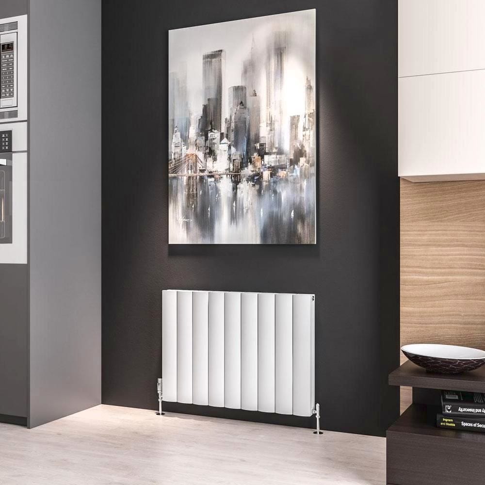 Eastbrook Panel Radiator 600 x 850 / Dual Fuel Eastbrook Guardia Straight Horizontal Aluminium in Matt White