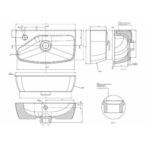 Britton Cloakroom Basin Britton MyHome 1 Tap Hole 450mm Cloakroom Basin