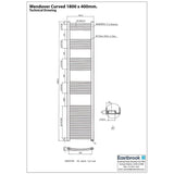 Eastbrook Wendover Curved Vertical Heated Towel Rail in Chrome