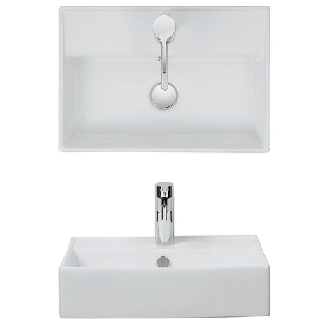 Crosswater Turin Countertop/Wall Mounted Basin 500mm with 1 Tap Hole