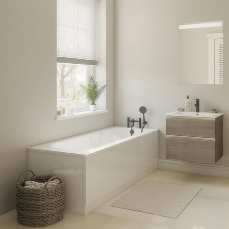 Roca Single Ended Bath 2 Tap Holes Roca Oslo Single Ended Bath - 1700 x 700mm