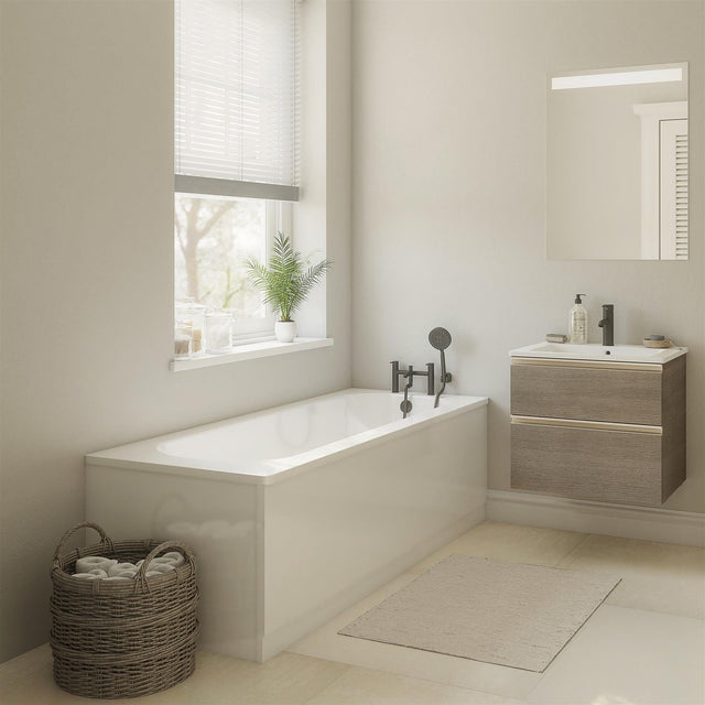 Roca Single Ended Bath 2 Tap Holes Roca Oslo Single Ended Bath - 1700 x 700mm