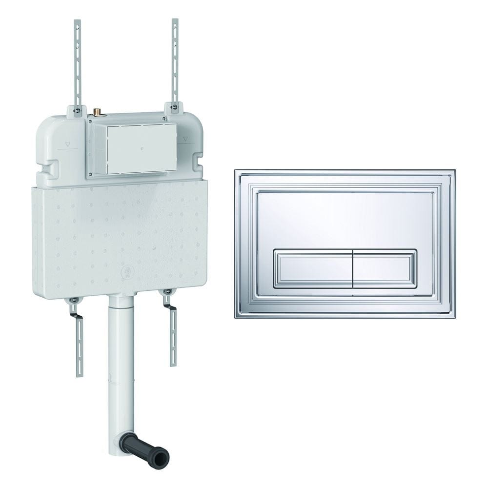 Crosswater Concealed Cistern Belgravia Plate in Chrome Crosswater Dual Flush Slimline Concealed Cistern Set with Flush Plate  - 508 x 80 x  550mm