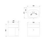 Burlington Wall Mounted Vanity Unit Burlington Chalfont 550mm Wall Mounted Single Drawer Vanity Unit with Basin