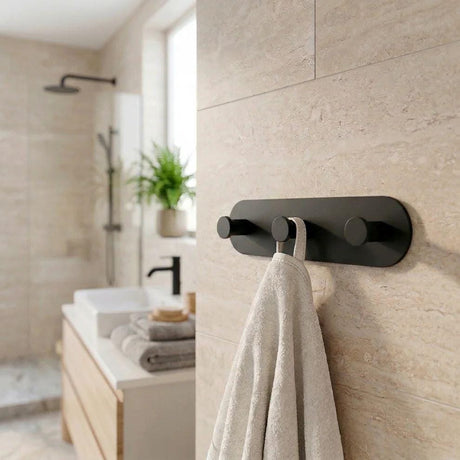 Smedbo Robe Hook Matt Black Smedbo Dot Self-Adhesive Triple Robe Hook