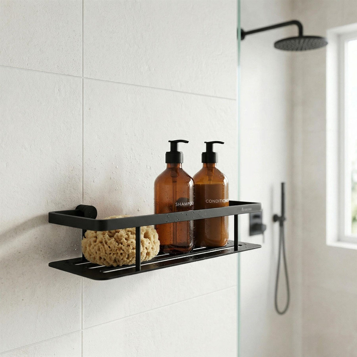 Smedbo Basket Matt Black Smedbo Sideline Design Shower Basket