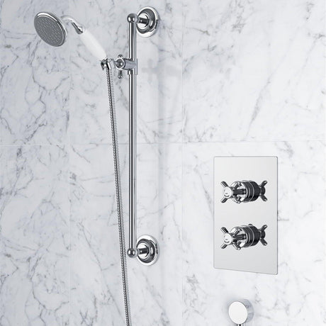 Heritage Concealed Shower Set Chrome Heritage Dawlish Concealed Shower with Premium Flexible Riser Kit