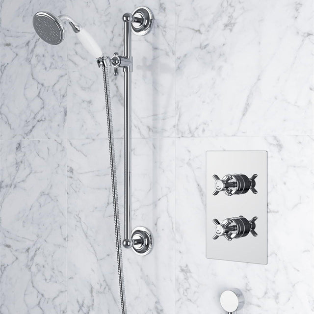 Heritage Concealed Shower Set Chrome Heritage Dawlish Concealed Shower with Premium Flexible Riser Kit