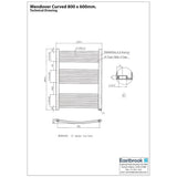 Eastbrook Wendover Curved Vertical Heated Towel Rail in Chrome