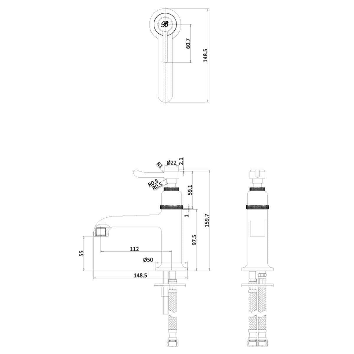 Burlington Mono Basin Tap Burlington Guild Lever Mono Basin Mixer Tap