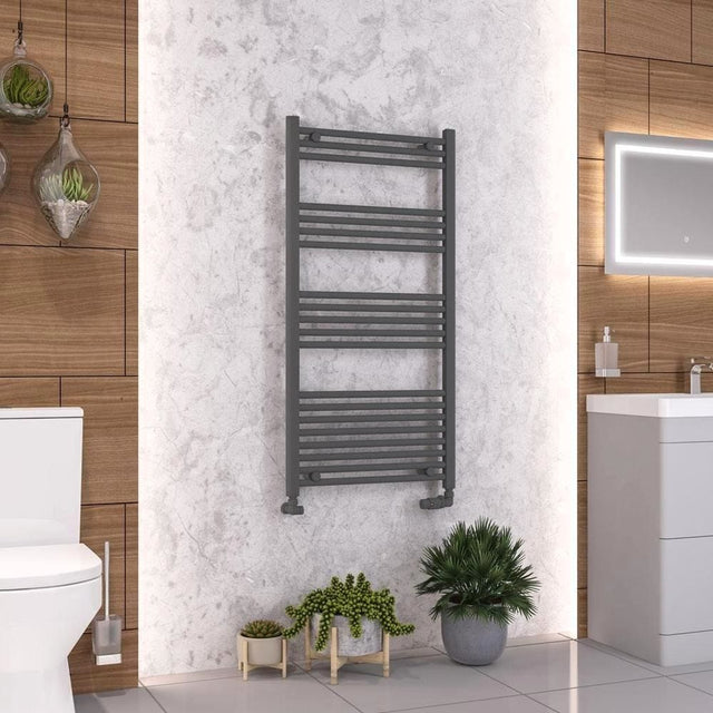 Eastbrook Ladder Rails 1200 x 600 / Duel Fuel Eastbrook Wendover Straight Heated Towel Rail in Anthracite