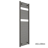 Tissino Ladder Rails 1652 x 500 / Central Heating Tissino Hugo2 Designer Towel Radiator in Arabica